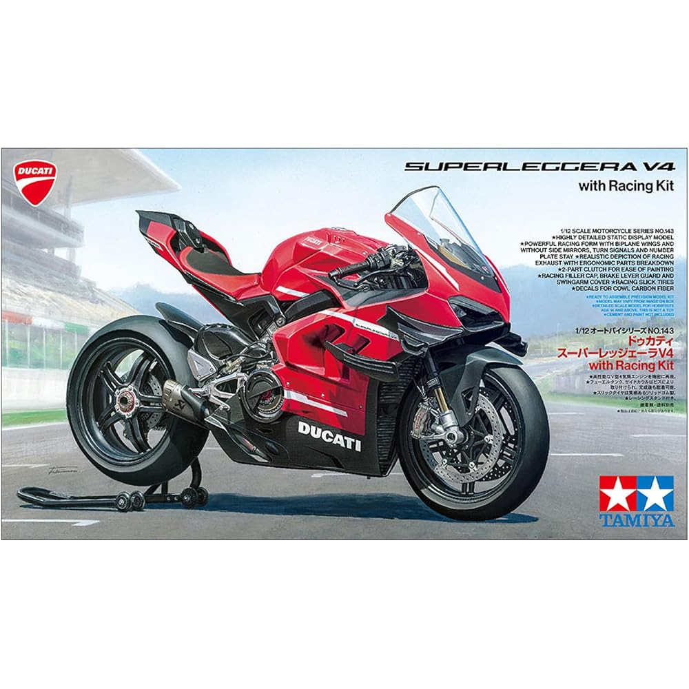 Tamiya 1/12 Motorcycle Series No.143 Ducati Superleggera V4 with RACING KIT Model 14143 (Motorcycle)
