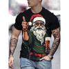 Christmas Santa Claus 3D Print T Shirt for Men Casual Short Sleeve Tee Shirts