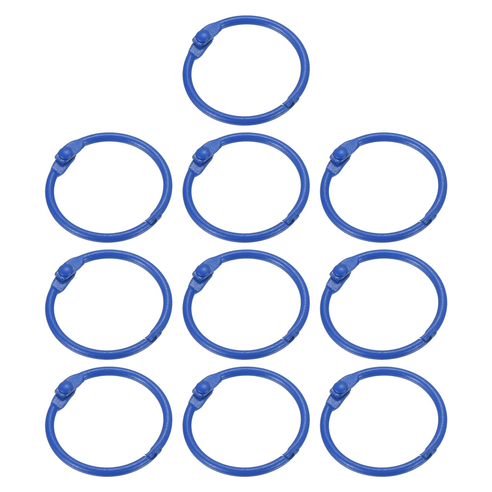 

10Pcs Loose Leaf Binder Rings Book Hoops Metal Flash Card Book Binding Rings for Key Chain Index Card Scrapbooks Office Supplies ярко-синий