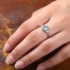 Wind eenvoudige sfeer turkoois ring, veelzijdige trendy sieraden voor dames