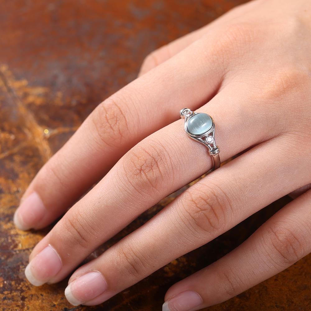 Wind eenvoudige sfeer turkoois ring, veelzijdige trendy sieraden voor dames