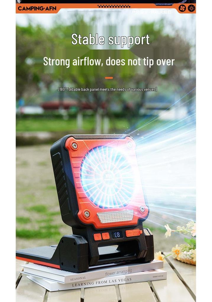 Multi-functional Solar-Powered Handheld Fan & Camping Light