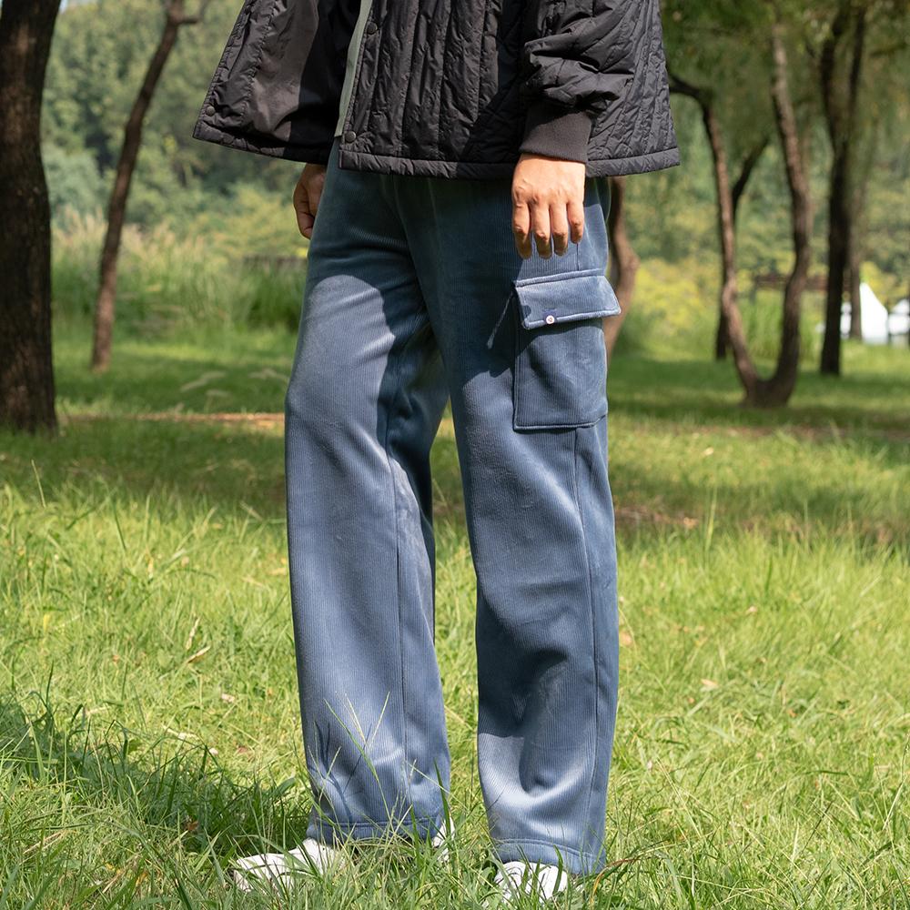 DURAN Corduroy Fleece-Lined Semi-Wide Cargo Pants Dbf4W-9191 4 Colors