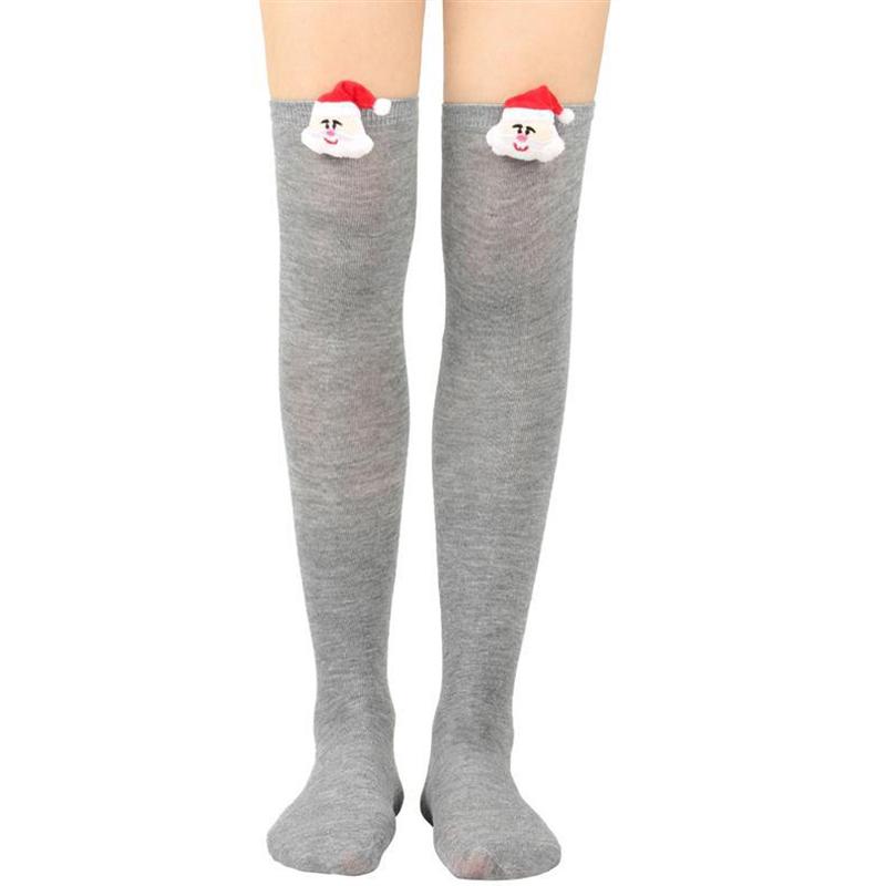 Santa Claus Striped Socks Doll High Socks Over The Knee Socks Women'S Christmas Doll Stockings Party Long Socks