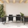VidaXL Garden Table Glass Top Black 190x90x75cm Woven Resin 365592