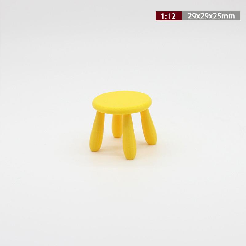 1Pc Mini Chair Toy 1:12 Scale Dollhouse Stool Gift Doll Accessories Plastic Miniature Furniture Photo Props Scene Model