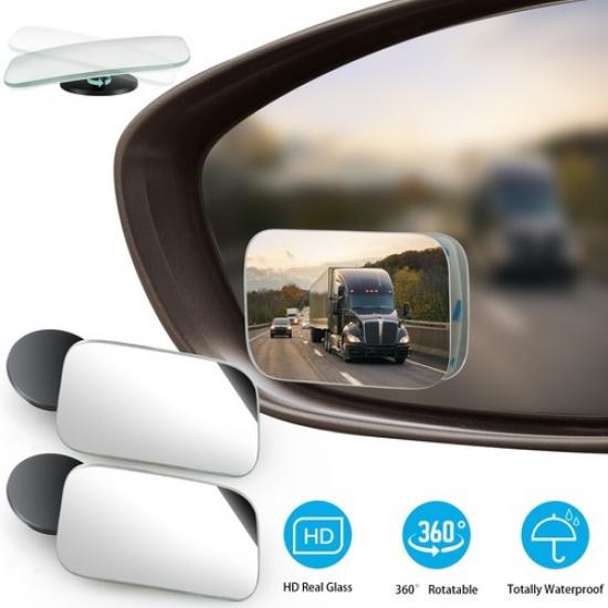 Convex Blind Spot Mirrors - 2Pcs 360° Wide Angle Rear View for Car, Truck & SUV