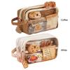 Capybara Kawaii Pencil Case with Compartments Pencil Pouch with Sticker Pendant Stationary Bag for Office School