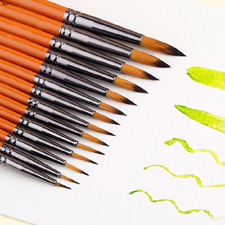 14Pcs Fine Detail Paint Brush Nylon Bristles Brush for Acrylic Watercolor Gouache Oil Face Painting Scale Model Figurine