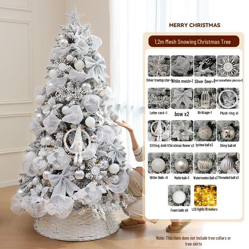 2M Luminous White Flocked Christmas Tree for Home or Window Decoration