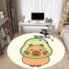 1PC Capybara Office Round Area Rug, Mat Suitable For Office, Under Office Chairs Bedroom Living Room Home Decor, Room Deco