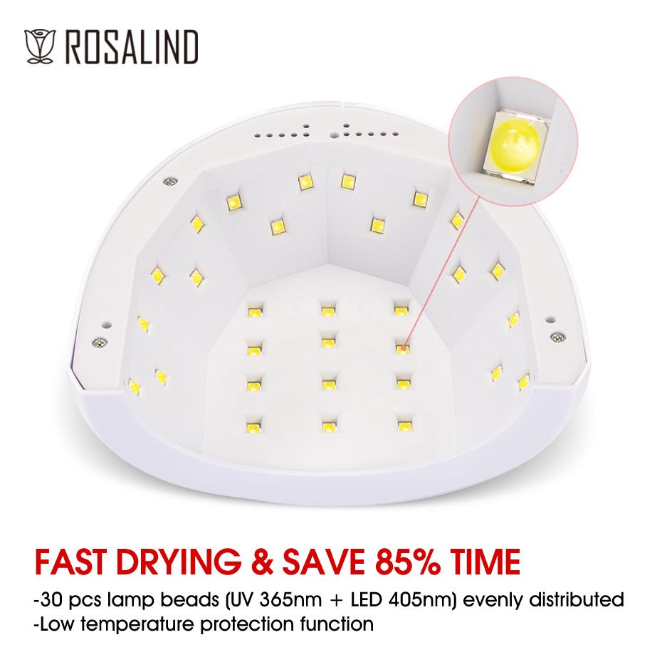ROSALIND 48W UV LED Lamp Nail Dryer With Display 24 LED Nail Dryer Lamp For Manicure Gel Polish Drying