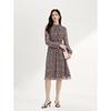 JUZUI French Retro Printed V-neck Chiffon Dress