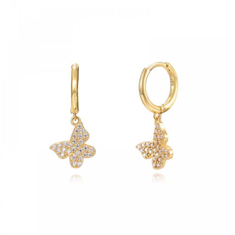 Gold Filled Silver Color Hoop Earrings For Women Stud Earring Zircon Piercing Drop Earings Personalized Jewelry Wholesale