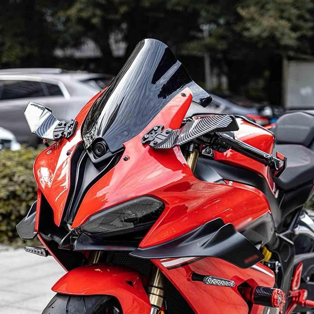 HUANGCJCJ Für GSX8R GSX-8R 2024 Motorrad Unsichtbares Winglet Spiegel-Kit, Verstellbarer Rückspiegel, Wind