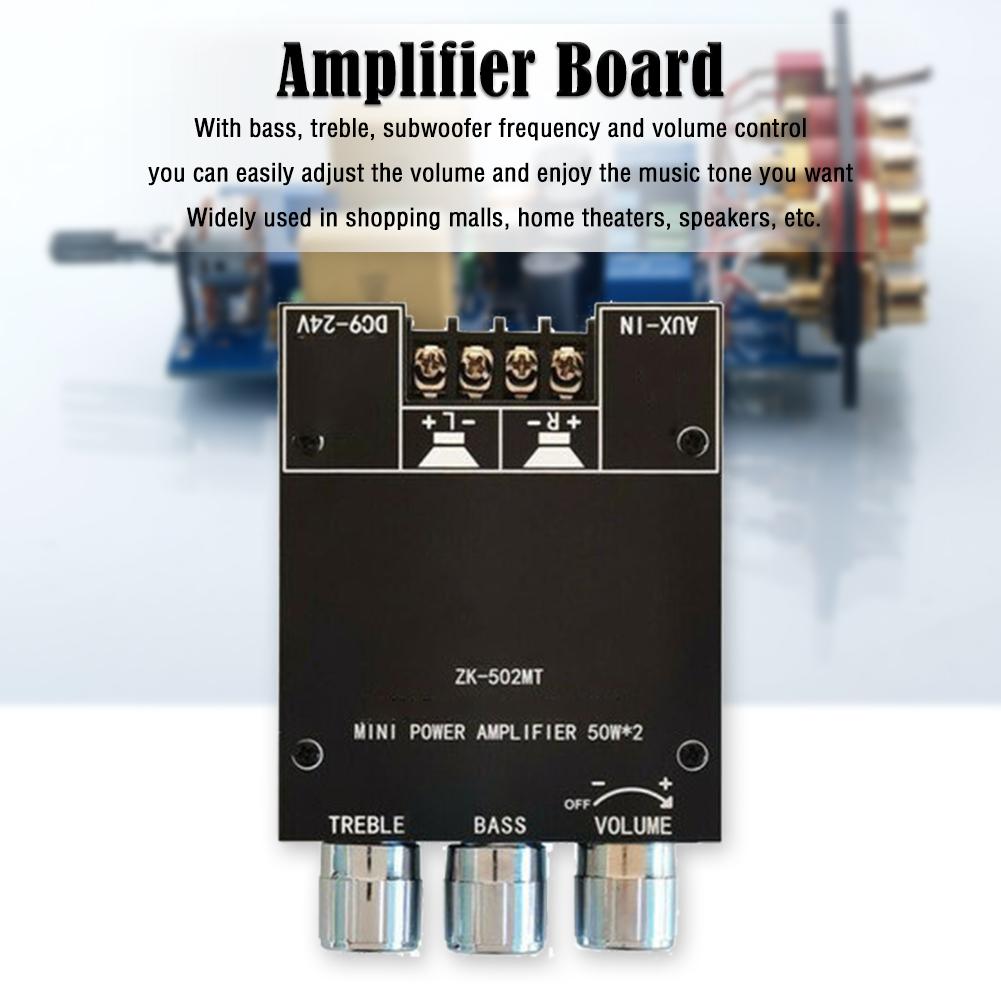 

ZK-502MT 2x50W 2.0-канальный усилитель сабвуфера, плата стереодинамиков, модули