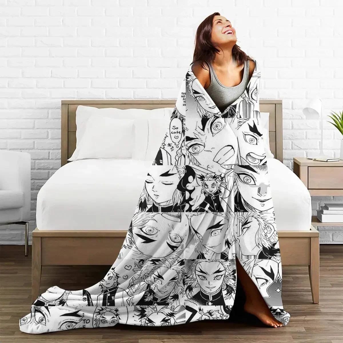 Одеяла из фланели Demon Slayer Rengoku Aniki Collage — фото 4