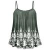 Elegant Women Print Loose Casual Summer Pleated Flowy Sleeveless Camisole Tank Tops