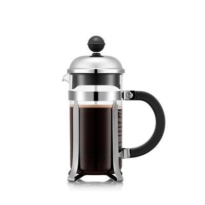 BODUM Coffee Maker Coffee Press CHAMBORD French Press Coffee Maker 350ml Silver Stainless Steel Filter Glass Beaker Immersion Type Coffee [Genuine