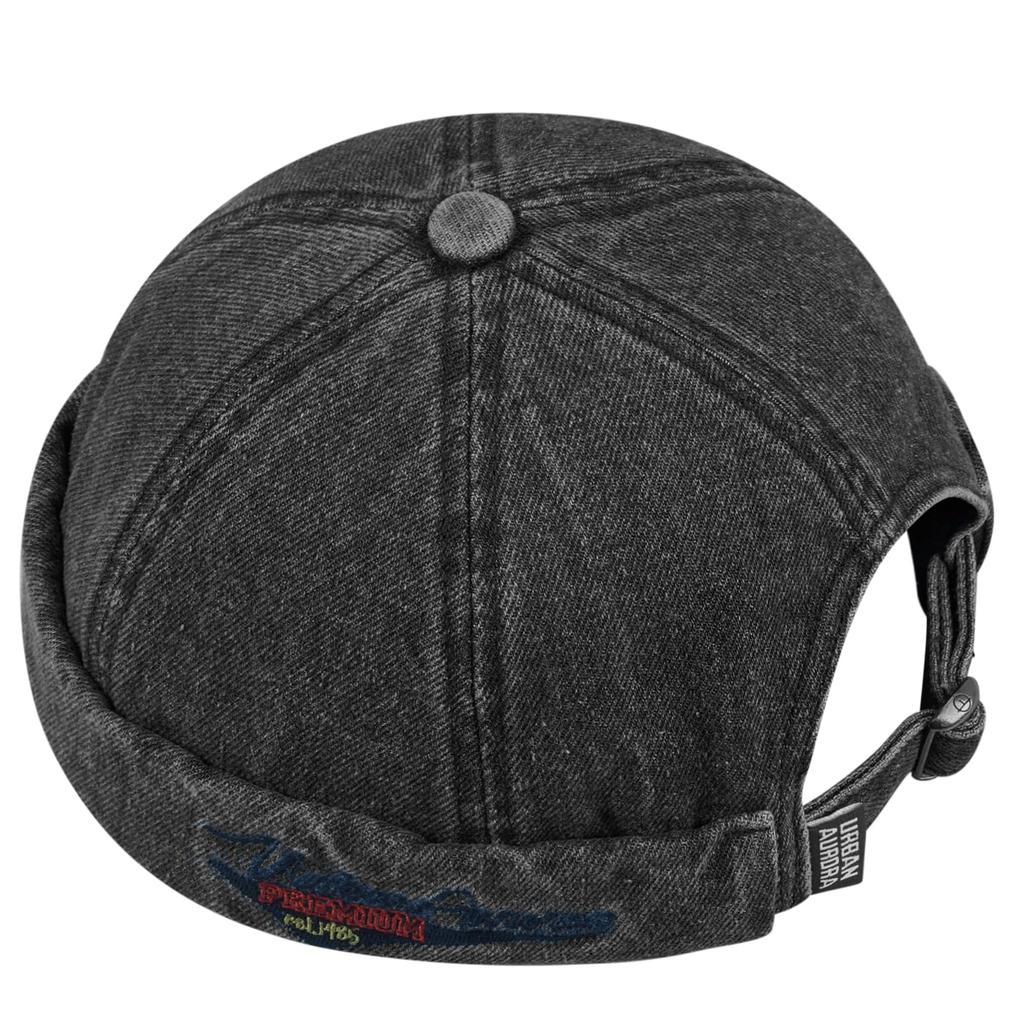 Clape Roll Brimless Embroidered Sag Round Watch Slimming Solid Unique Hip Hop Stylish Retro Foldable for Outdoors Men's Cap, Fisherman's Cap, Cap,