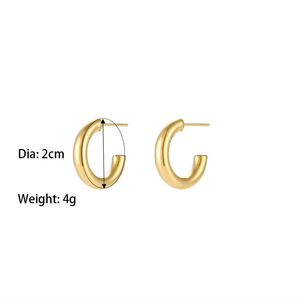 Hollow Large Hoop Earrings Women Jewelry Earring Gold Plated Stainless Steel Stylish Tarnish Free Simple CHRISTIAN Trendy 316L