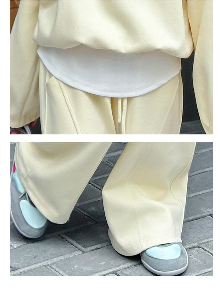 Girls' Autumn 2025 Korean Style Two-Piece Sweatshirt & Pants Set