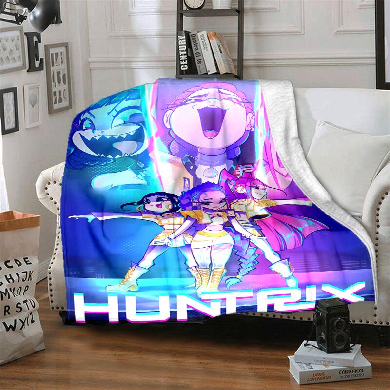 KPOP Hunter Flannel Blanket Soft Warm All-Season Throw, Design for Camping, Car Travel, Hiking Sofa, Bed, Office Perfect Gift for Parties
