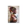 African Black Woman Print Oil Painting On Canvas Abstract Figure Posters Wall Art Pictures for Living Room Home Decor No Frame