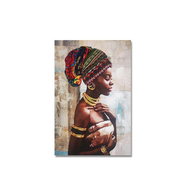 African Black Woman Print Oil Painting On Canvas Abstract Figure Posters Wall Art Pictures for Living Room Home Decor No Frame