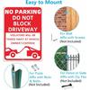 2 Pack Metal No Parking Sign, 10" x 14" Do Not Block Driveway Sign Will Be Towed Away, Made of 40 mil Rust Free Aluminum, Reflective & UV Protected