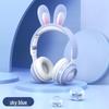 Heart-Shaped LED Bluetooth Headphones with Long Mic and Rabbit Ear Headband KE-11 for Girls