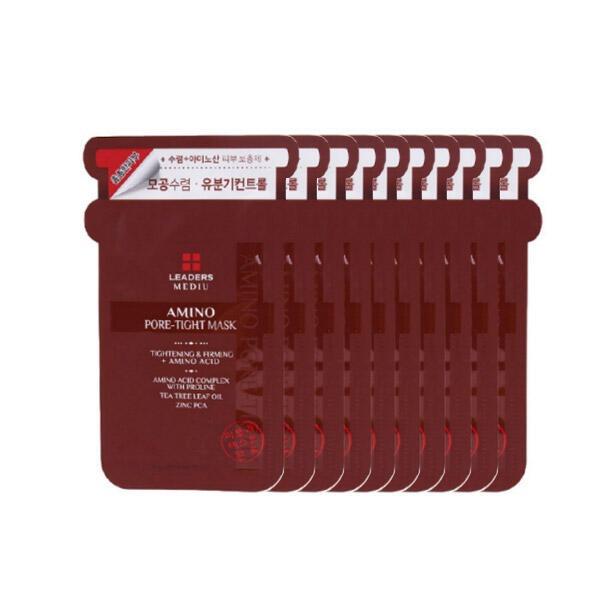 Leaders Mediu Amino Pore Tight Mask Pore Refining Sebum Control 25ml (10pcs Set) Facial Sheet Mask