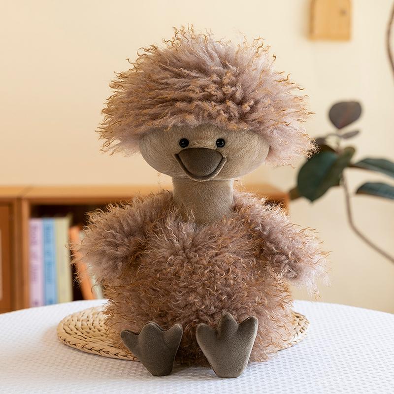 

Creative and Adorable Fluffy Duck Plush Toy Stuffed Animal Sleeping Pillow Cushion Christmas Gifts for Kids and Girls Plush Toys 45CM коричневый