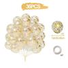 36pcs 12inch Balloon Bundle Set Gold Silver Metal Baloon Black Confetti Ballons Wedding Birthday Party Decorations Baby Shower