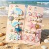 5Pcs Y2K Style Shell Starfish Hair Clips Sweet Mermaid Hairpins Kawaii Girls Hair Accessories for Street Snap Dating Wear