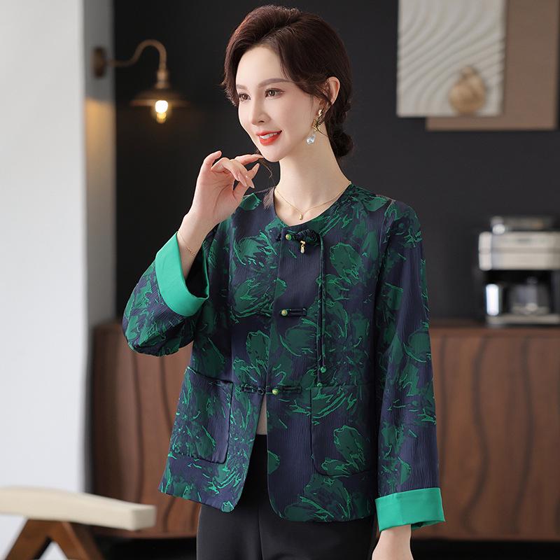 Trendige Freizeitjacke im chinesischen Stil 2025 für Frauen mittleren Alters und ältere Frauen: Frühling, Herbst, Winter