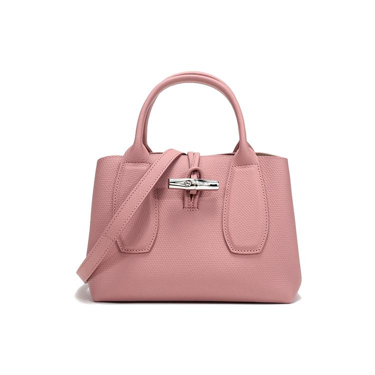 LONGCHAMP Le Roseau Cow Leather One Shoulder Handbag Small Womens Antique Pink