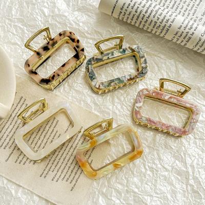 28 Types of Twisted Square Mother-of-pearl Hair Clip Pin Hair Half-up Hairstyles