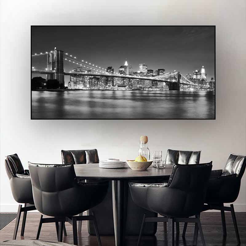 Toronto Skyline Landscape Wall Art Posters and Prints Alb-negru Toronto City View Canvas Painting Art Pictures Home Decor