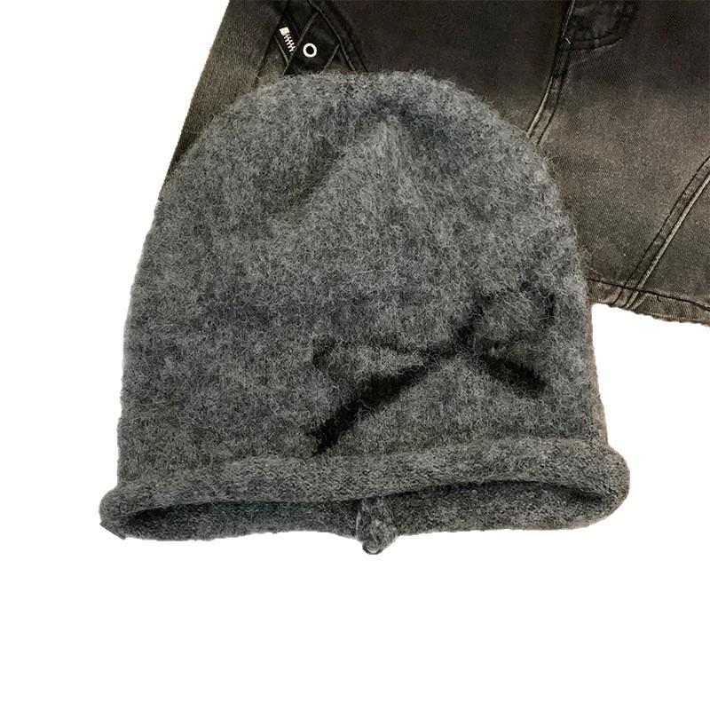 Autumn and Winter Jacquard Bow Brushed Hats for Women Warm Ear Protecting Headscarves  Cold Hats  Trendy Korean Style Knitted Hats