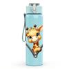 1PC Cute Deer Zipper Surprise Cartoon Portrait 750ml Color Plastic Sports Water Bottle Leakproof Flip Straw Lid Suitable for Sports Office Home Use