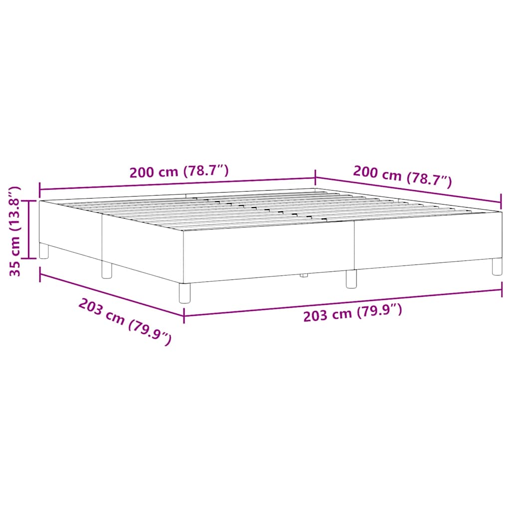 Box Spring Bed Cream 200 x 200 cm Cord Fabric
