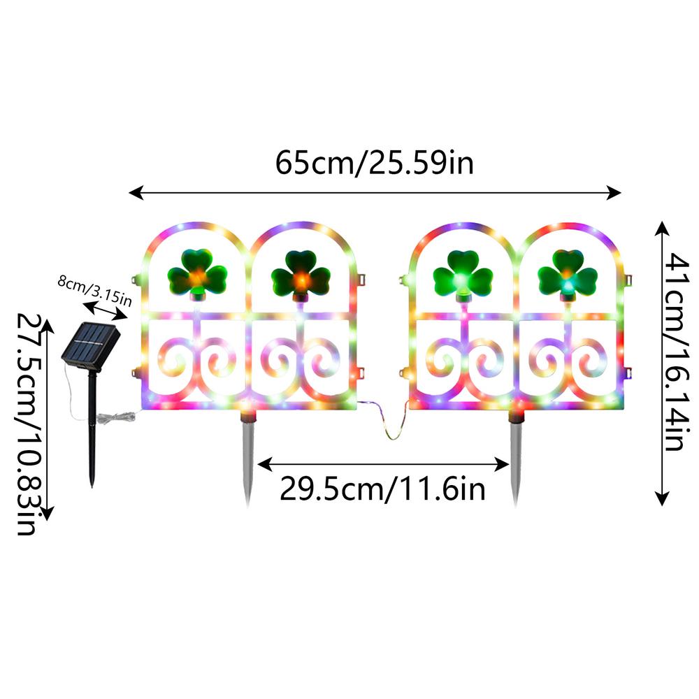 Lighted Christmas Fence 2X Picket Fence Garden Border Waterproof Lighting Fence Decoration For Patio