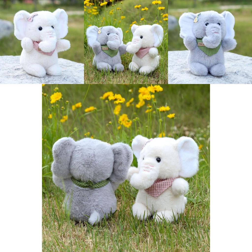 Plush Elephant Toy With Scarf For Children Gift And Home Decor