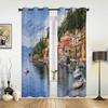 Moderne Fenstergardinen für Wohnzimmer Lakeside Landhausgebäude Bootsgardinen für Kinderzimmer Küchendekor Jalousien Vorhänge
