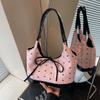 Bow Underarm Bag Women's New Niche Versatile Portable Shoulder Bag Fashionable Commuter Tote Bag
