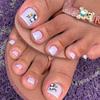 Simple French Fresh and Elegant Cute Flower Foot Model Wearing Nail Piece Sweet Ins Wind Foot Nail Special
