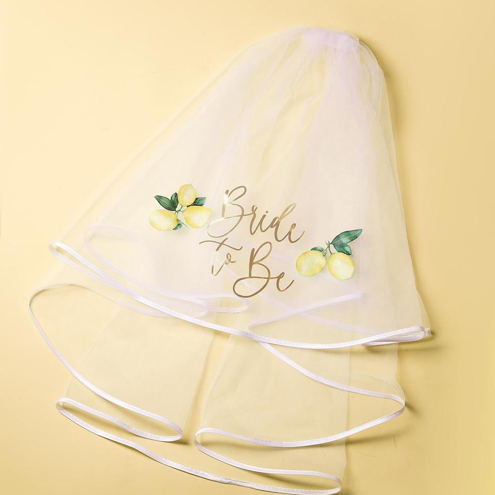 

Lemon Bride To Be Veil Bachelorette Hen Party Bridal Shower Wedding Accessories Single Farewell Decor Bridesmaid Proposal Gift 80cm