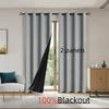 2panels Modern 100% Blackout Solid Curtains, Privacy Curtains for Living Room, Bedroom, Kitchen, Prevent Ultraviolet Rays Draps