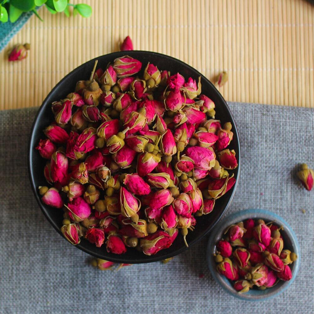 Red Rose Bud Tea, Chinese Flower Herbal Blend, Aromatic Dry Blooms, Caffeine Free